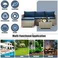 thumbnail image 2 of AVAWING 3PCS Patio Furniture Set, Outdoor Sectional Wicker Rattan Sofa Set for 3 People, Blue, 2 of 8