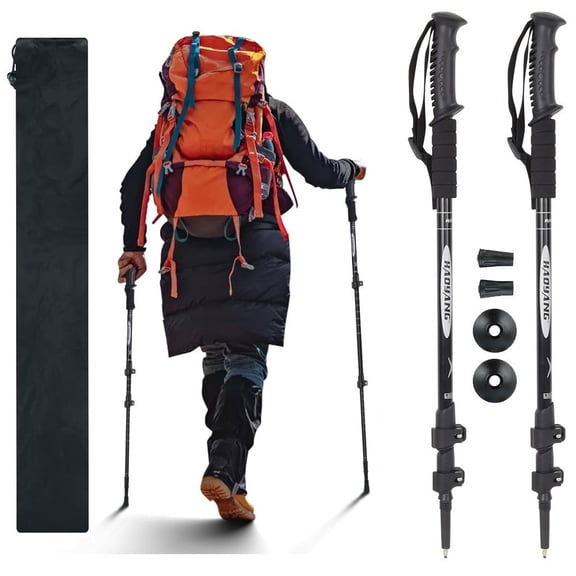 DIDADI 2X Trekking Poles, Adjustable Hiking Poles Aluminum Walking Sticks Alpenstock for Nordic Skiing