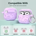thumbnail image 2 of Funda Maxjoy para AirPods de cuarta generación con grabado de dinosaurio morado, 2 of 8