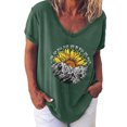 thumbnail image 1 of Pompotops Mode Femmes Imprimé T-Shirt à Manches Courtes Casual Tee Tops Blouse, 1 of 4
