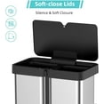 thumbnail image 6 of BENESKY 16 Gallon Touchless Trash Can and Recycle Bin, 60L Automatic Trash Can, Stainless Steel, Dual-Compartment (8 Gal each), Kitchen Recycling and Garbage, 6 of 8