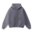 thumbnail image 2 of Mens Zip Up Sweatshirts Y2K Hoodies Work Athletic Lightweight Comfortable Vintage Streetwear with Pocket 2XL, 2 of 5