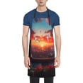 thumbnail image 4 of Cauagu Cat Watching City Sunset Aprons with Pockets,Waterproof Apron for Women,Kitchen Cooking Apron Adjustable Bib Aprons Chef Apron for Cooking,Drawing,Crafting, 4 of 8