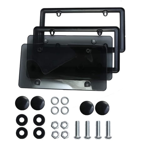 2-Pack License Plate Tag Frame Covers – Bubble Shields Protectors – Clear PC – For Car Truck SUV