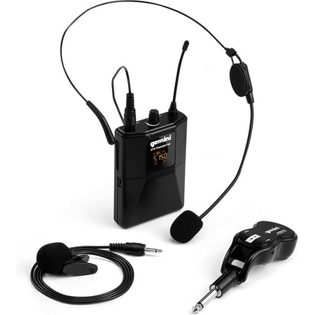 Gemini UHF Wireless Headset & Lavalier Microphone System – Lapel Microphone Wireless for PA System  Rechargeable Receiver  Head Mic & Body Pack for Fitness  Teaching  DJ & Public Speaking price history on PriceWatchPro