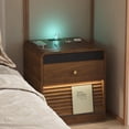 thumbnail image 2 of Nightstand with 2 Drawers,Smart Nightstand Bedside Tables with Night Light,Modern End Table for Bedroom,Living Room,Brown, 2 of 8