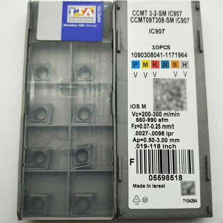 

10pcs CCMT09T308-SM IC907 CCMT 3-2-SM IC907 index carbide insert for SCLCR/L