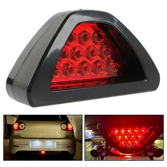 BAMILL Universal Add-On Red 12-LED Car Third Stop Brake Light Tail Light Rear Fog Lamp
