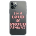 thumbnail image 1 of DistinctInk Clear Shockproof Hybrid Case for iPhone 13 Pro MAX (6.7" Screen) - TPU Bumper Acrylic Back Tempered Glass Screen Protector - I'm a Loud & Proud Feminist, 1 of 2