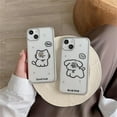 thumbnail image 5 of for iPhone Case,Cute ElectroPlated Frame Simple Dog Cat Pattern Clear Soft Shockproof Phone Case (Kitty,iPhone 14 Pro), 5 of 5