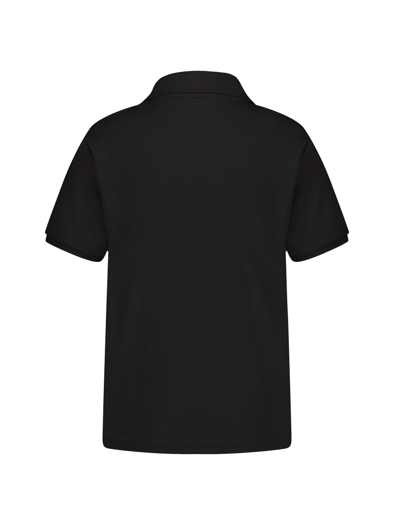 Wonder Nation Girls School Uniform Interlock Short Sleeve Polo Shirt, Sizes 4-18 & Plus