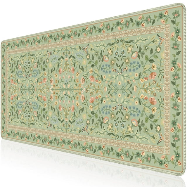 iCasso Tapete Grande para Escritorio 90x40 cm Antideslizante Verde Claro