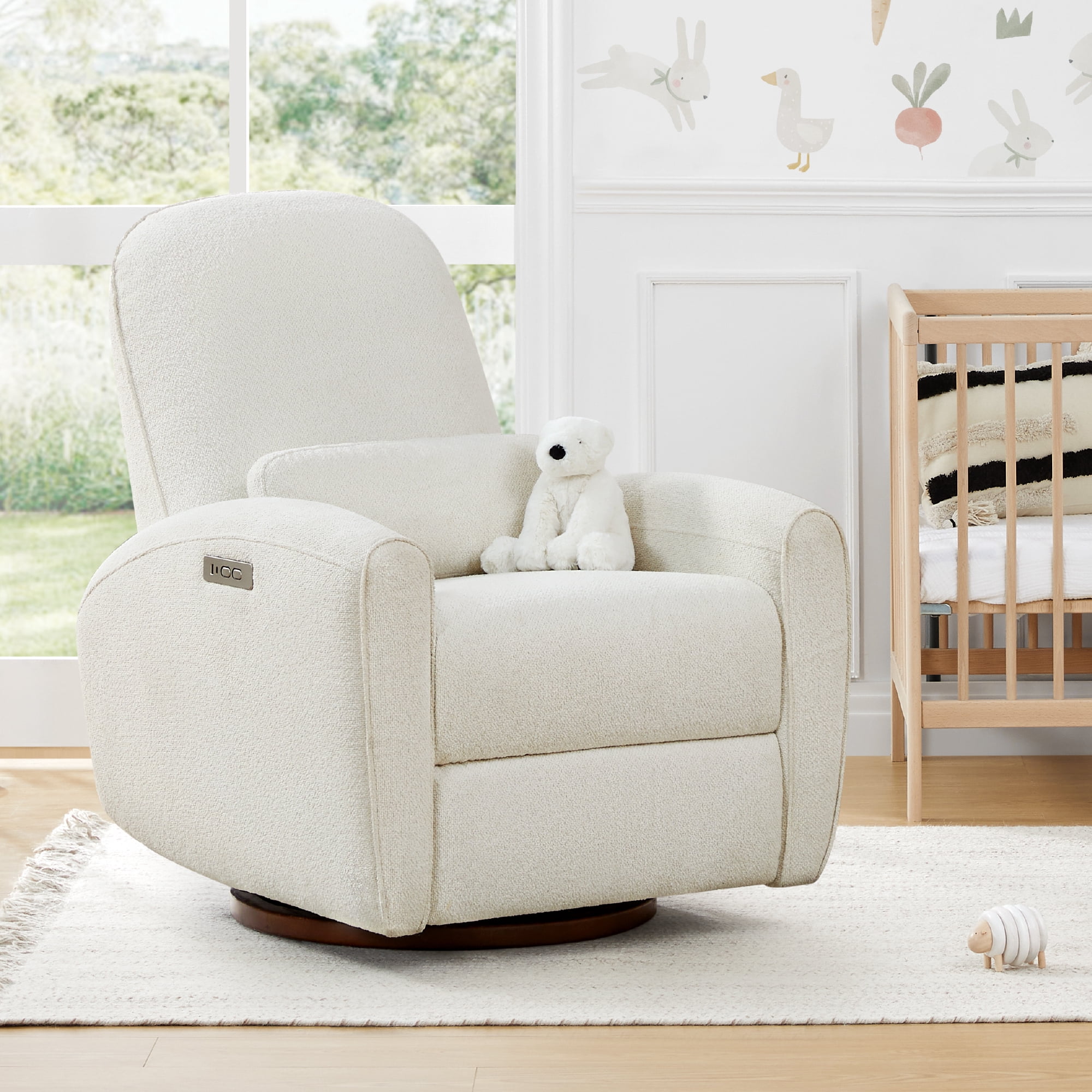 CHITA Power Swivel Recliner Nursery Chair with Pillow Lumbar Support