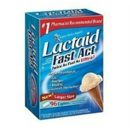 Lactaid-Fast Act Lactase Enzyme Supplement, 180ct Caplets (2 Pack Bonus