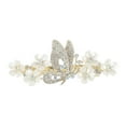 thumbnail image 5 of Unique Bargains 1 Pc Hair Clips Exquisite Seashell Flower Butterfly Rhinestone Spring Clip Hairdo Clip Gold Tone Beige, 5 of 5