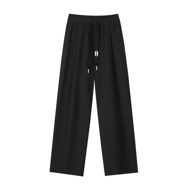 Pantalones largos para hombre, informales, a la moda, con cordones, elásticos, rectos, con bolsillos, deportivos