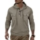 thumbnail image 4 of pstuiky camisas de manga larga para hombre, Camiseta informal de manga larga con capucha y botones para hombre, con bolsillos dobles, color liso camisetas de hombre xl, 4 of 6