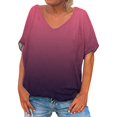 thumbnail image 1 of Posijego T-Shirts à Col en V pour Femmes, Chemise à Manches Courtes Imprimée, Pyjama Décontracté d'Été pour Femmes, 1 of 2