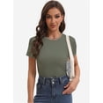 thumbnail image 4 of Women's Basic Solid Active Soft Short Sleeve Crew Neck Top T-Shirts, 4 of 6