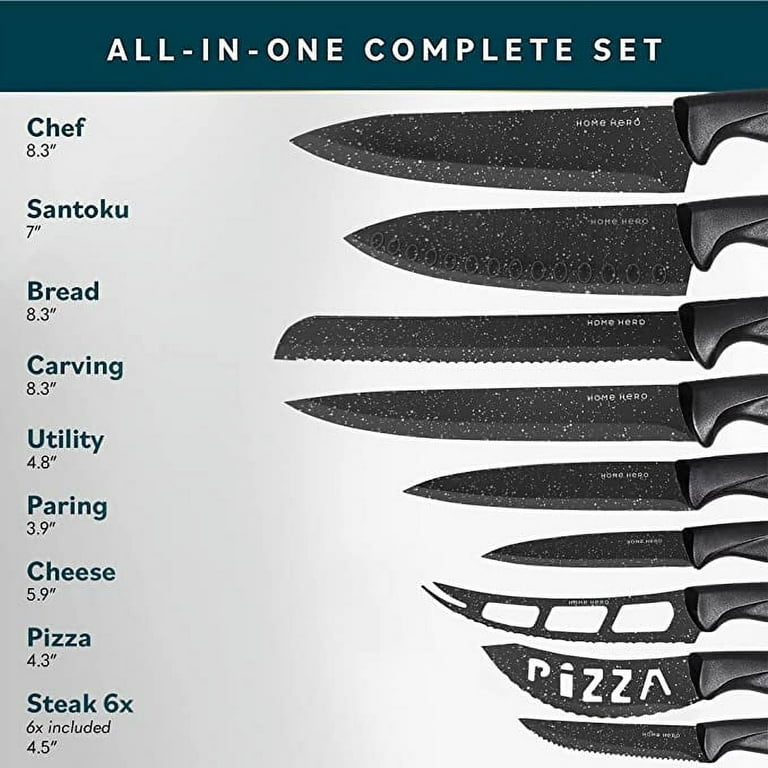 Home Hero - Kitchen Knife Set & Steak Knifes - Ultra-Sharp High