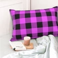 thumbnail image 6 of Kll Purple Black Buffalo Plaid Pillow Covers Envelope Closure,Super Soft And Cozy Fuzzy Fleece Pillow Case Cover 20"X30", 6 of 9