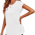 thumbnail image 2 of Cap Sleeve Oversized T Shirts Loose Fit Blouses Women's Summer Casual Tops, 2 of 7