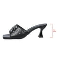 thumbnail image 6 of Viluyesy Women's Stilettos Sandals, Pearl Upper Square Toe Slip-On Summer Casual Elegant Heels Shoes Black, 6 of 8