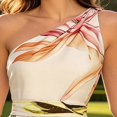 thumbnail image 3 of Zehjuhan Women's Flowy Sleeveless Maxi Dress with Ruching Tie Waist & A-Line Silhouette – Floral Print for Party & Vacation Apricot，S, 3 of 6