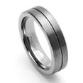 thumbnail image 2 of Men Women Tungsten Carbide Wedding Band Ring 6mm Comfort Fit Grooved Flat Ring For Men & Women, 2 of 3