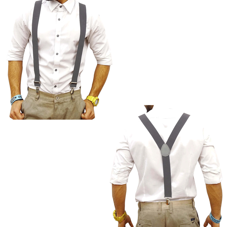 Suspenders for Men Heavy Duty Big and Tall Adjustable Elastic Braces for  Work Y-Back