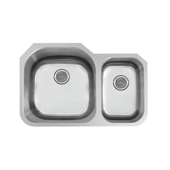 Magnolia Sinks Kitchen Sink Stainless Steel Undermount 32"x20", 18 Gauge (32 inch Under-mount 70/30 Double Bowl) No Rimming