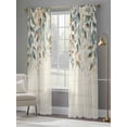 thumbnail image 4 of Green Brown Botanical Sheer Curtains 96 Inch Length 2 Panels Set for Living Room/Bedroom, Farmhouse Eucalyptus Leaves Rustic Curtain Sheers Drapes Rod Pocket Curtains Window Treatment Set 52''x96''x2, 4 of 7