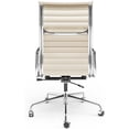 thumbnail image 5 of Mid-Back Ribbed Office Chair Adjustable Leather Computer Chair Ergonomic Lumbar Support,Swivel Desk Chair,White,1pc, 5 of 8