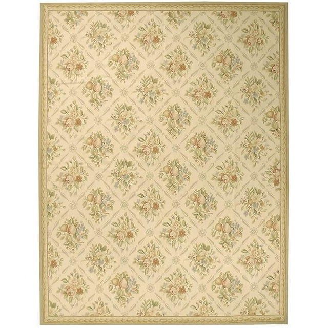 Due Process Stable Trading Aubusson Arras Ivory & Beige Round Area Rug, 6 x 6 ft.