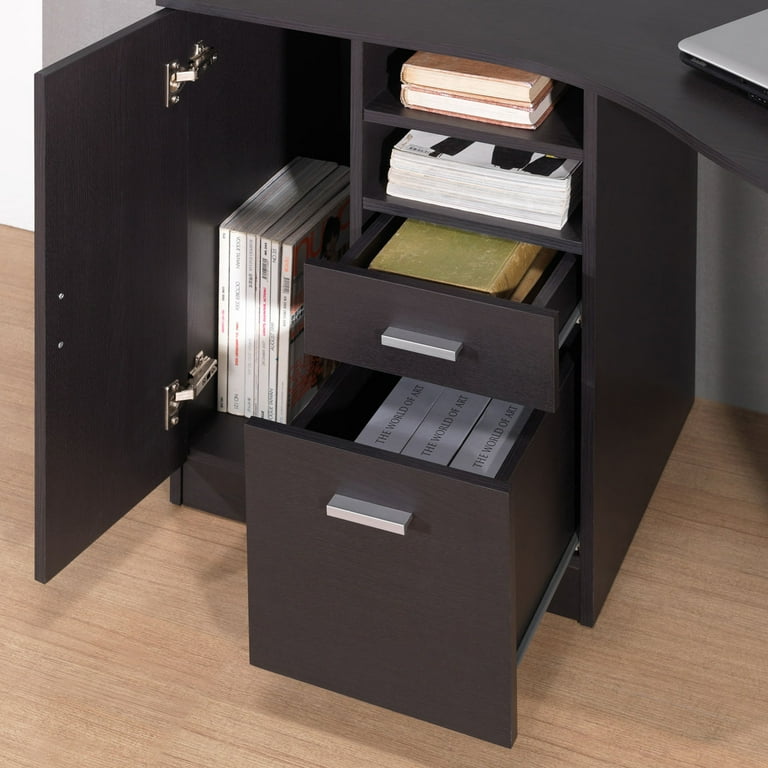 Techni Mobili Classic Office Desk with Storage, Espresso RTA