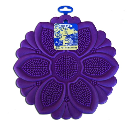 Talisman Designs Silicone Nonslip Grip Silicone Hot Pad & Trivet Set of 1 Purple