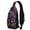 Rainbow Halloween Pumpkins, variant on Sling Backpack,Skull Flower Halloween Pattern Crossbody Bag with Water Bottle Holder,Waterproof Sling Bag for Men/Women with Chest Phone Holder for Hiking,Travel
