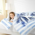 thumbnail image 4 of Manfei Dream Blue Perfume Flower Bedding Comforter Set,Watercolor Splash Ink Twin Comforter Sets,Geometric Stripes Lines Bedding Set For Kids,Breathable Home Decor Reversible,2 Pieces, 4 of 8
