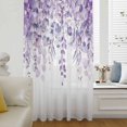 thumbnail image 6 of Purple Eucalyptus Leaves Sheer Curtains 45 Inches Long, Spring Floral Summer Botanical Light Filering Curtains, Breathable Simi Curtain Privacy Drapes for Kitchen Bathroom Small Window Treatment, 6 of 9