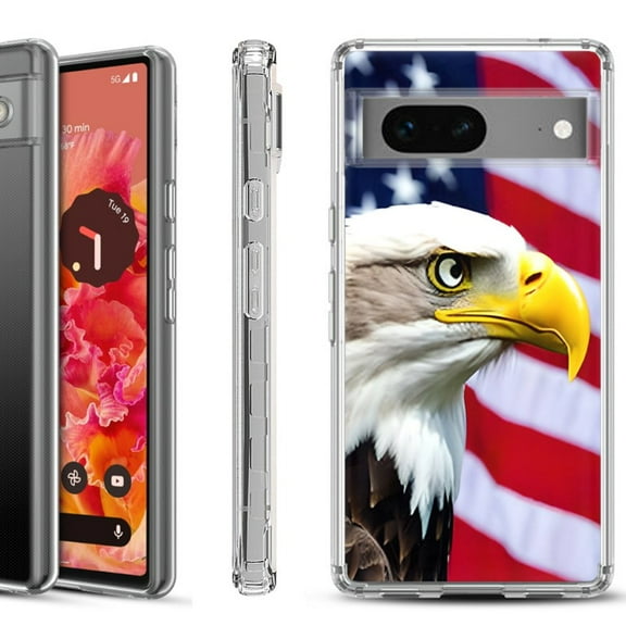 Shockproof Phone Case for Google Pixel 8a 5G, Hybrid Case Cover, by OneToughShield - Eagle