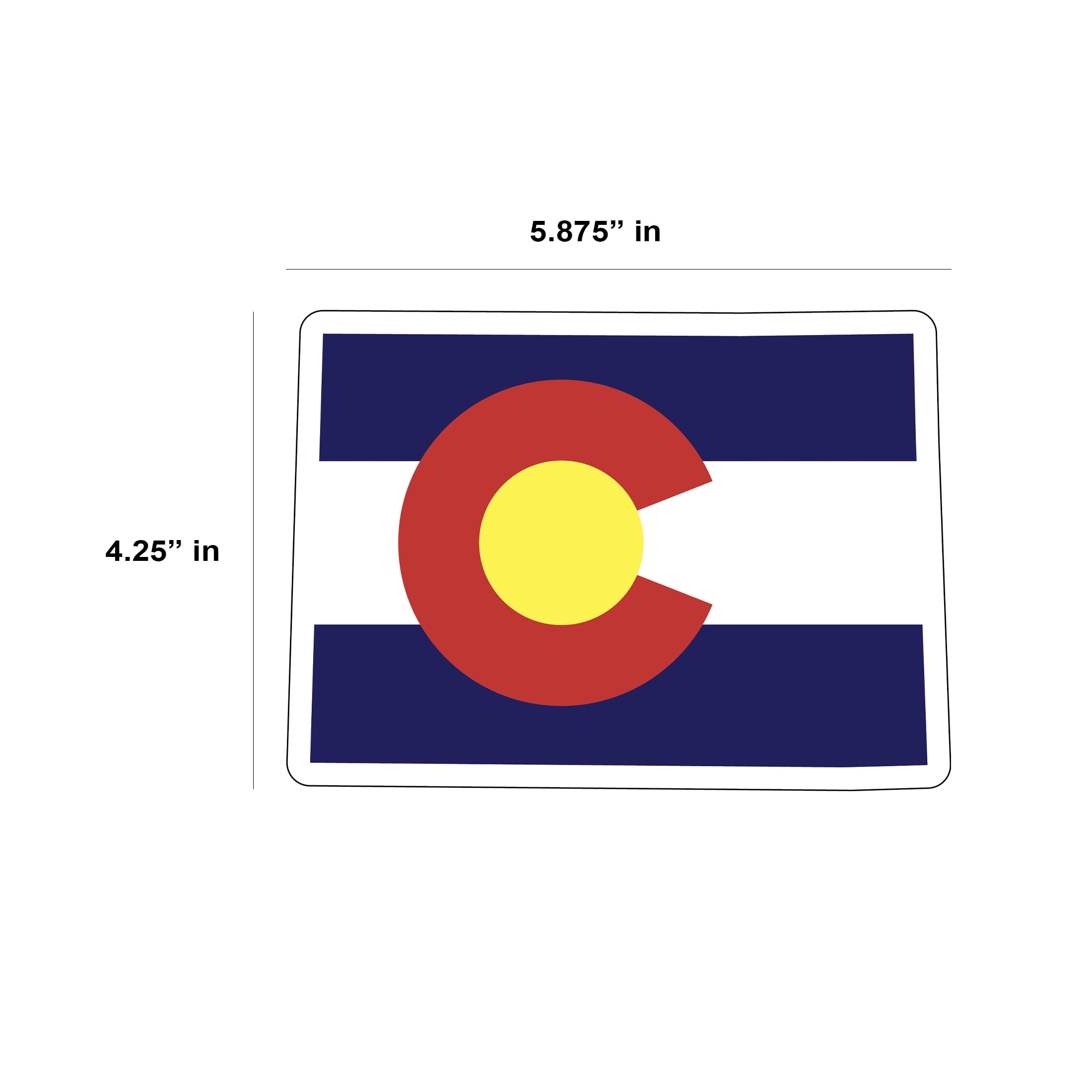 (2 pack) Auto Drive Colorado State Vinyl Auto Decal, Multicolor, 5.875” x 4.25”