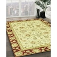 thumbnail image 2 of Ahgly Company Indoor Round Abstract Cinnamon Brown Oriental Area Rugs, 4' Round, 2 of 6