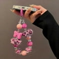 thumbnail image 4 of Beaded Short Chain Phone Strap With Secure Lanyard For Smartphones Elegant Leopard Print Bow Design For Device And Easy Carry, 4 of 6