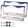 thumbnail image 2 of GZHJMY Unicorn Clouds License Plate Frames 2PCS Car License Plate Holder with Screw Parts Cover Set Automotive Car Accessories Decor for Universal US Vehicles, 2 of 7