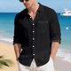 thumbnail image 4 of Blusa y camisa de manga larga con cuello vuelto para hombre, color liso, informal, a la moda, con bolsillos, manga larga, botones, cárdigan, abrigo, blusa de poliéster para hombre, 4 of 9