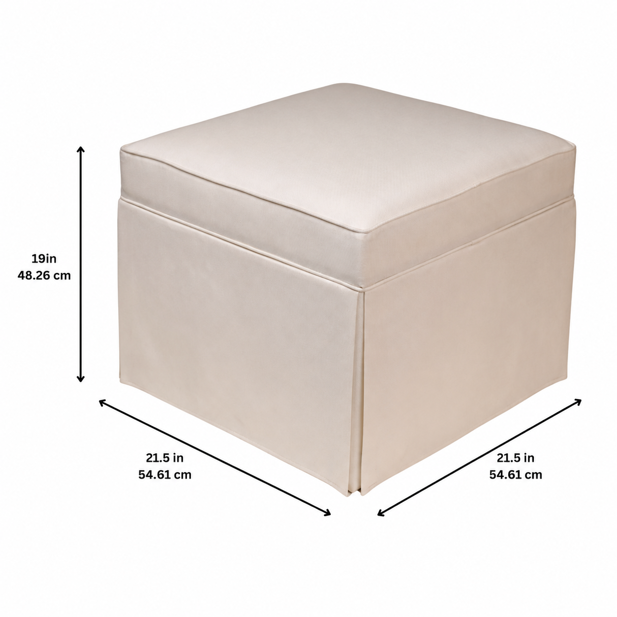 My Texas House Alamo Skirted Ottoman, Taupe photo 7
