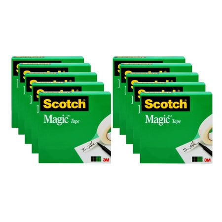 Scotch Magic Office Tape, 3/4 in x 800 in, Clear, 10 Refill Packs