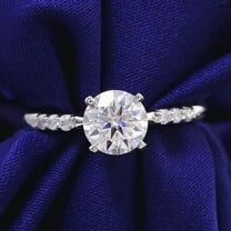 solitaire jewels 1.5CT Round Moissanite Solitaire Engagement Ring For Women, 14K Yellow Gold