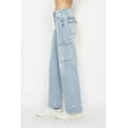 thumbnail image 5 of Womens High Waist Straight Leg Cargo Jeans With Multiple Pockets Washed Denim For Everyday Utility Flattering Fit, 5 of 8