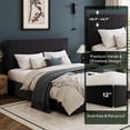 thumbnail image 2 of Einfach Full Size Bed Frame, Upholstered Platform Bed with Height Adjustable Headboard, Easy Assembly, Noise-Free, Black, 2 of 6